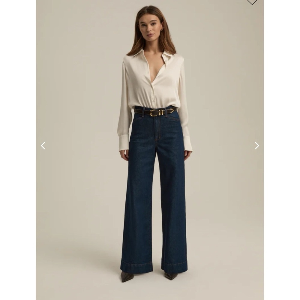 NWT Favorite Daughter Mischa High Rise Wide Leg Jeans Denim in Pepper Blue 30 - Picture 8 of 16